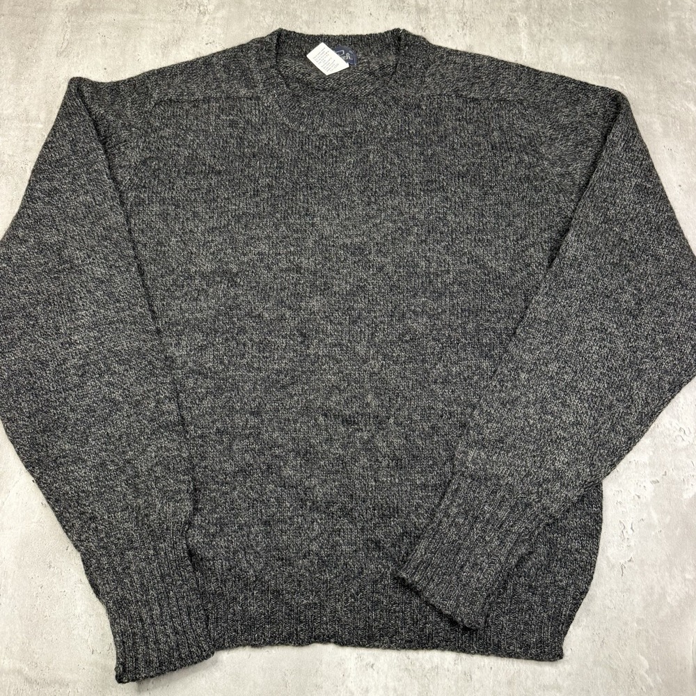 Vintage 90s Woolrich 100% Wool Sweater Black Pullover Knit Grandpa Nordic EUC